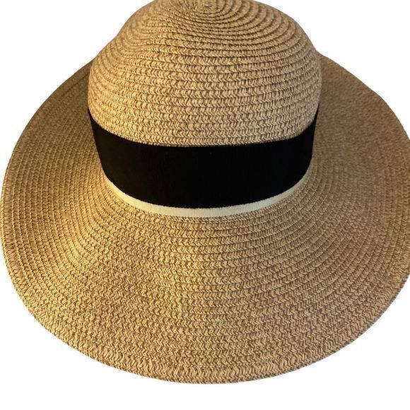 Siggy Sun Hat - OSFM tan  black band  cellulose polyester